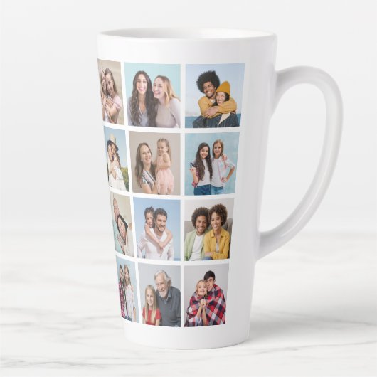 Creëer Your Ewn 24 Photo Collage Latte Mok (Rechts)