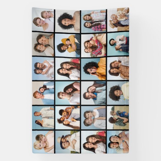 Creëer Your Ewn 24 Photo Collage Spandoek (Verticaal)