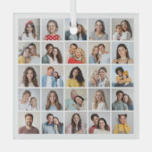 Creëer Your Ewn 25 Photo Collage Glas Ornament (Voorkant)