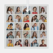 Creëer Your Ewn 25 Photo Collage Glas Ornament (Achterkant)