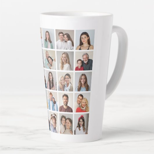 Creëer Your Ewn 25 Photo Collage Latte Mok (Rechterhoek)