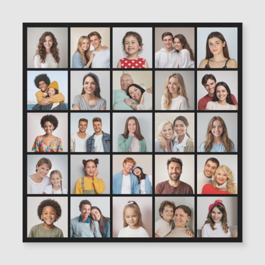 Creëer Your Ewn 25 Photo Collage Magnetic Kaart (Voorkant)
