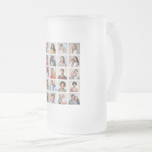 Creëer Your Ewn 25 Photo Collage Matglas Bierpul (Voorkant rechts)