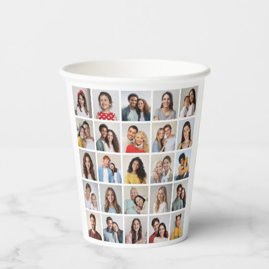 Creëer Your Ewn 25 Photo Collage Papieren Bekers (Achterkant)