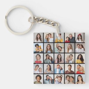 Creëer Your Ewn 25 Photo Collage Sleutelhanger