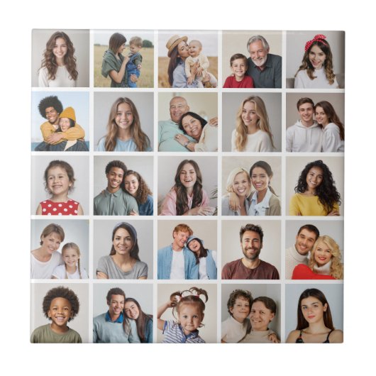 Creëer Your Ewn 25 Photo Collage Tegeltje (Voorkant)