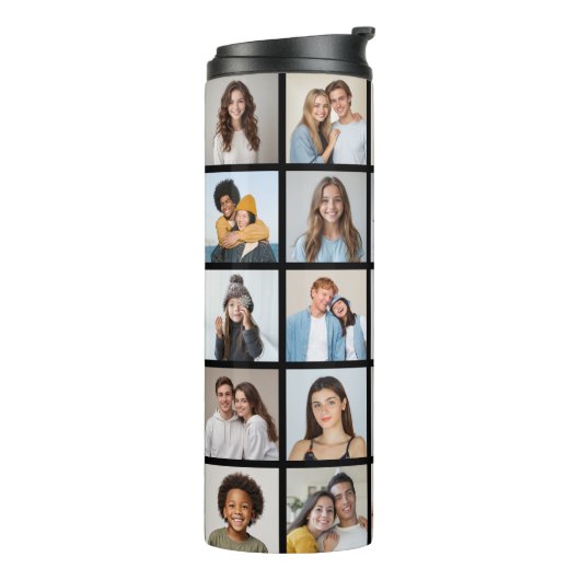 Creëer Your Ewn 25 Photo Collage Thermosbeker (Gedraaid links)