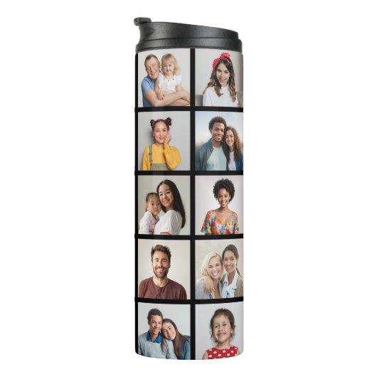 Creëer Your Ewn 25 Photo Collage Thermosbeker (Geroteerd rechts)