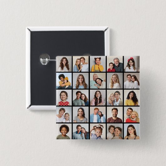 Creëer Your Ewn 25 Photo Collage Vierkante Button 5,1 Cm (Voorkant /achterkant)