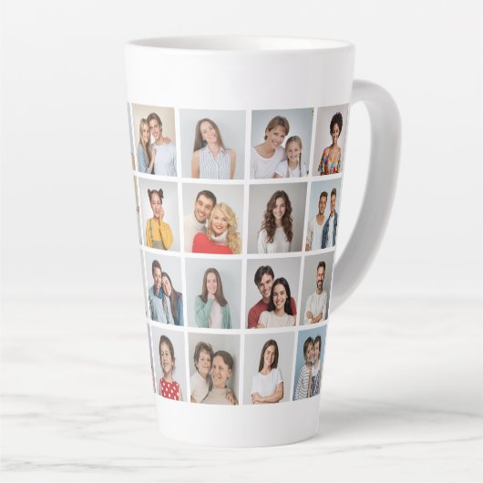 Creëer Your Ewn 28 Photo Collage Latte Mok (Rechterhoek)