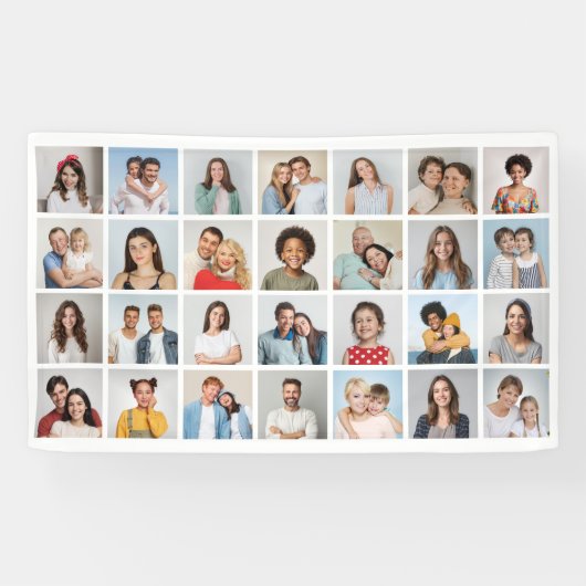 Creëer Your Ewn 28 Photo Collage Spandoek (Horizontaal)