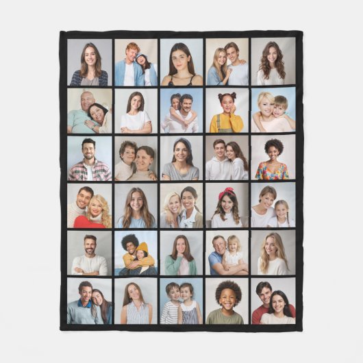Creëer Your Ewn 30 Photo Collage Fleece Deken (Voorkant)