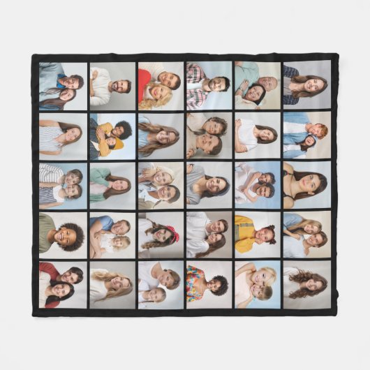 Creëer Your Ewn 30 Photo Collage Fleece Deken (Voorkant (Horizontaal))