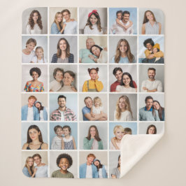 Creëer Your Ewn 30 Photo Collage Sherpa Deken