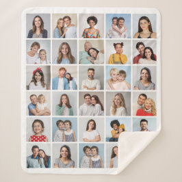 Creëer Your Ewn 30 Photo Collage Sherpa Deken