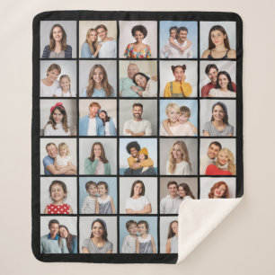 Creëer Your Ewn 30 Photo Collage Sherpa Deken