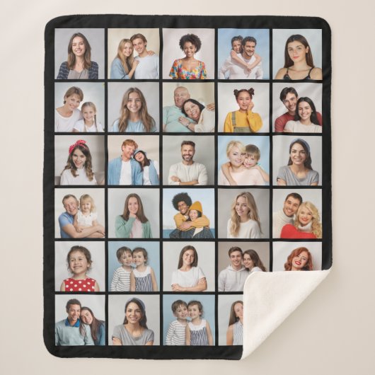 Creëer Your Ewn 30 Photo Collage Sherpa Deken (Voorkant)