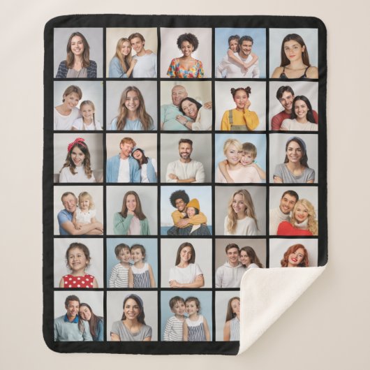 Creëer Your Ewn 30 Photo Collage Sherpa Deken (Voorkant)