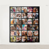 Creëer Your Ewn 30 Square Photo Collage Tapestry Wandkleed (Voorkant)