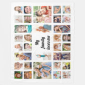 Creëer Your Ewn 32 Family Photo Collage White Fleece Deken (Voorkant)