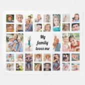 Creëer Your Ewn 32 Family Photo Collage White Fleece Deken (Voorkant (Horizontaal))