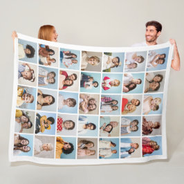 Creëer Your Ewn 35 Photo Collage Fleece Deken