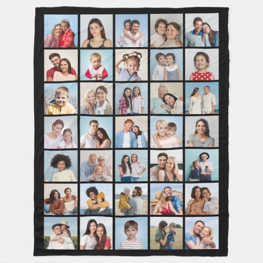 Creëer Your Ewn 35 Photo Collage Fleece Deken (Voorkant)
