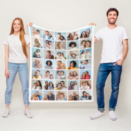 Creëer Your Ewn 35 Photo Collage Fleece Deken
