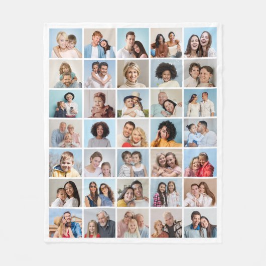 Creëer Your Ewn 35 Photo Collage Fleece Deken (Voorkant)