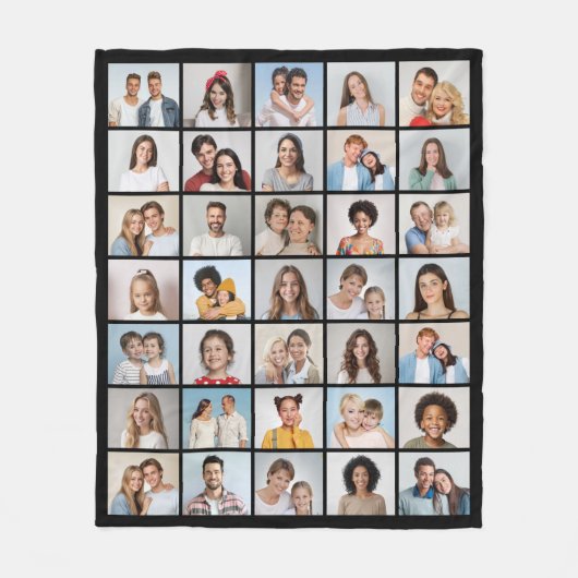 Creëer Your Ewn 35 Photo Collage Fleece Deken (Voorkant)