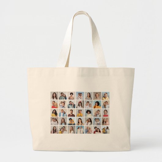 Creëer Your Ewn 35 Photo Collage Grote Tote Bag (Voorkant)
