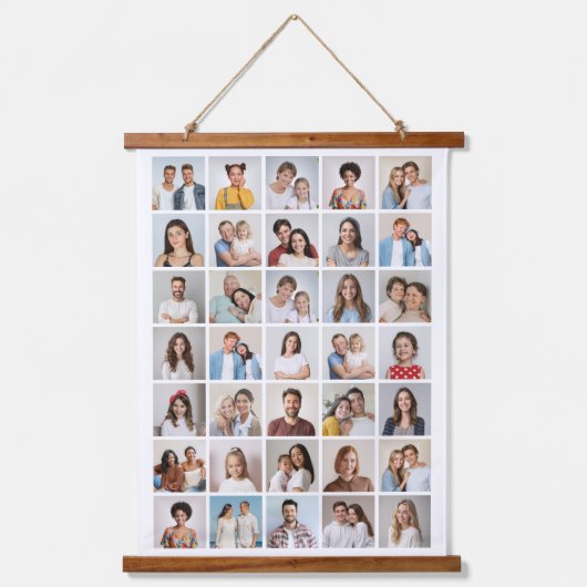 Creëer Your Ewn 35 Photo Collage Hangend Wandkleed (Voorkant)
