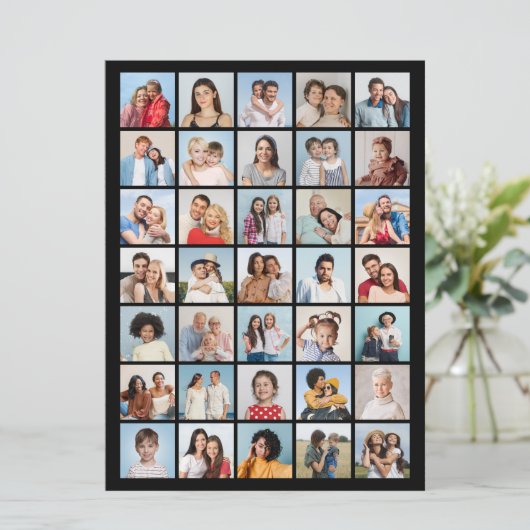 Creëer Your Ewn 35 Photo Collage Kaart (Staand voorkant)