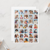 Creëer Your Ewn 35 Photo Collage Kaart (Voorkant / Achterkant in situ)