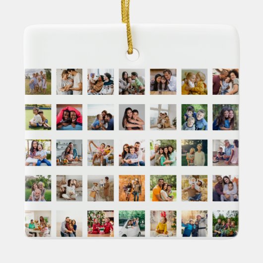 Creëer Your Ewn 35 Photo Collage Keramisch Ornament (Voorkant)