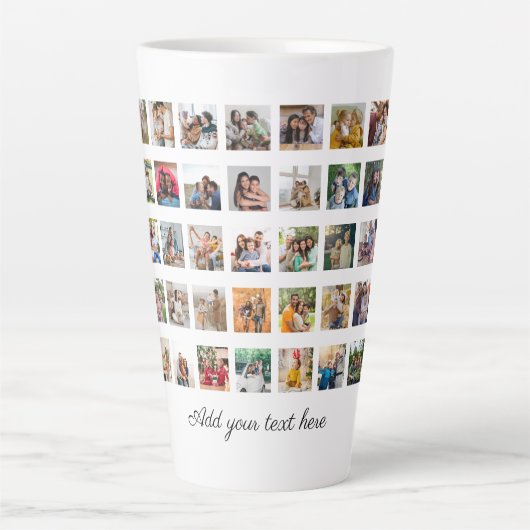 Creëer Your Ewn 35 Photo Collage Latte Mok (Voorkant)