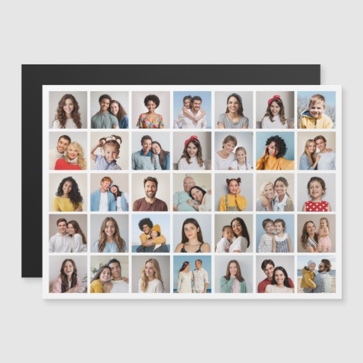 Creëer Your Ewn 35 Photo Collage Magnetic Kaart (Voorkant / Achterkant)