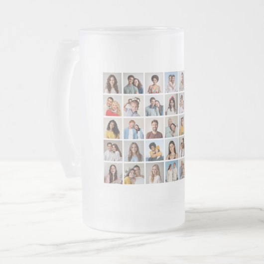 Creëer Your Ewn 35 Photo Collage Matglas Bierpul (Voorkant links)