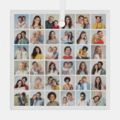 Creëer Your Ewn 36 Photo Collage Glas Ornament (Achterkant)