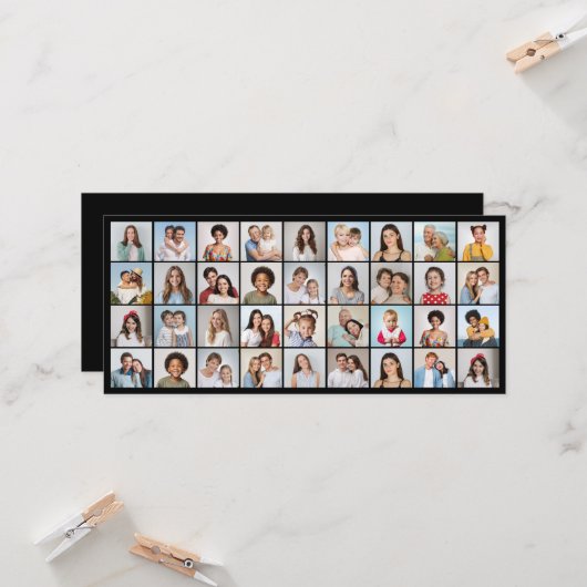 Creëer Your Ewn 36 Photo Collage Kaart (Voorkant / Achterkant in situ)