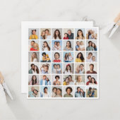 Creëer Your Ewn 36 Photo Collage Kaart (Voorkant / Achterkant in situ)