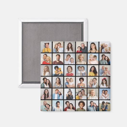 Creëer Your Ewn 36 Photo Collage Magneet (Voorkant / Achterkant)