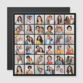 Creëer Your Ewn 36 Photo Collage Magnetic Kaart (Voorkant / Achterkant)