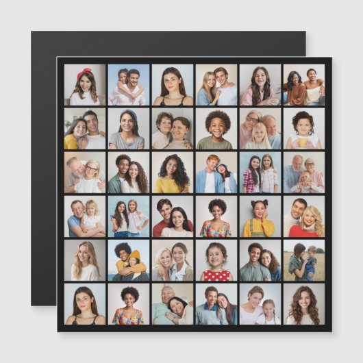 Creëer Your Ewn 36 Photo Collage Magnetic Kaart (Voorkant / Achterkant)