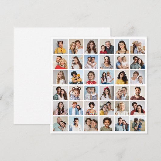 Creëer Your Ewn 36 Photo Collage Notitiekaartje (Voorkant / Achterkant)