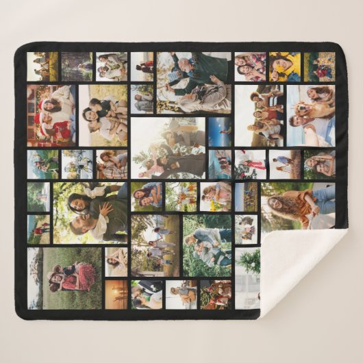 Creëer Your Ewn 42 Photo Collage Sherpa Deken (Voorkant (horizontaal))