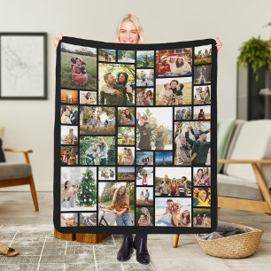 Creëer Your Ewn 42 Photo Collage Sherpa Deken