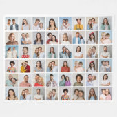 Creëer Your Ewn 48 Photo Collage Fleece Deken (Voorkant (Horizontaal))
