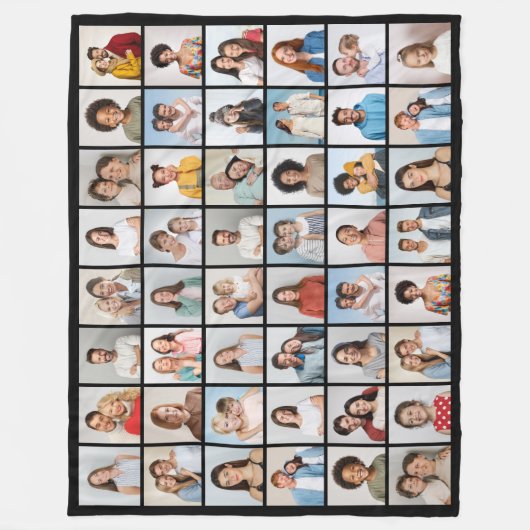 Creëer Your Ewn 48 Photo Collage Fleece Deken (Voorkant)