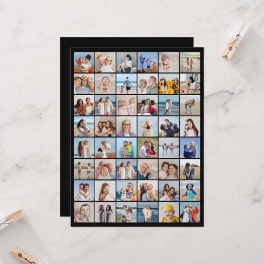 Creëer Your Ewn 48 Photo Collage Kaart (Voorkant / Achterkant in situ)